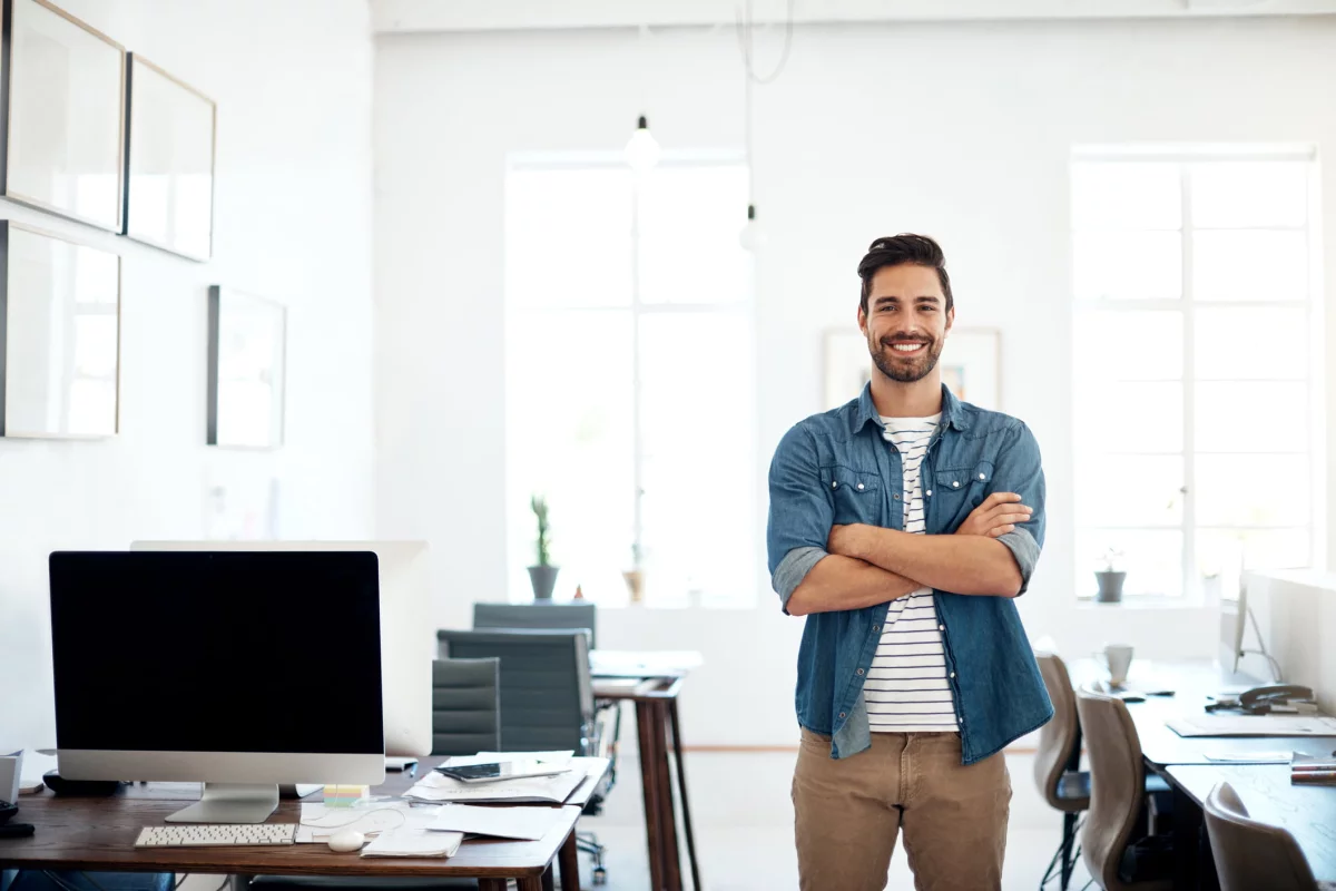 Man it tester smiles into the camera