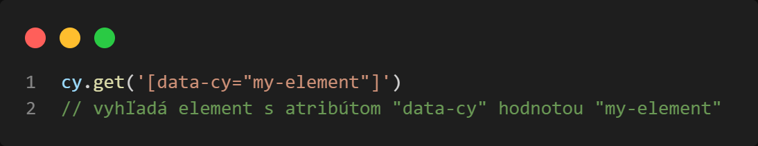 Cypress code using the
