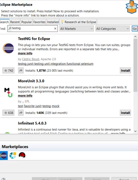 Inštalácia TestNG s Eclipse